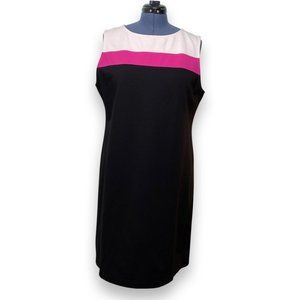 Talbots Black and Pink Midi Dress